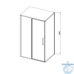 Душевое ограждение Vincea Слим 120x90 профиль черный, стекло прозрачное VSR-4SLP9012CLB