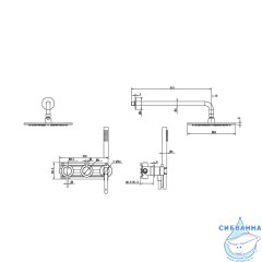 Душевая система ABBER Wasser Kreis 316 AF8118BG скрытого монтажа без излива, брашированное золото