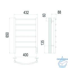 Полотенцесушитель электрический Terminus Классик П6 40х65 (сатин)
