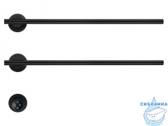 Полотенцесушитель электрический  Wonzon&Woghand Dortmund 46х58 WW-A362-MB (с возможностью скрытого подключения, подключение универсальное) (черный матовый)