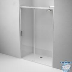 Дверь в нишу AM.PM Gem W90G-140-1-195MT 140 см профиль хром, стекло прозрачное