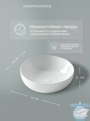  Раковина на столешницу 42 см Ceramicanova Element CN5024