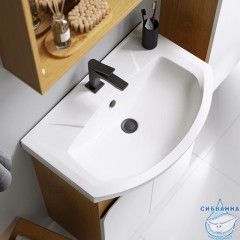 Тумба Aqwella Basic 65 дуб золотой с раковиной Элеганс 65