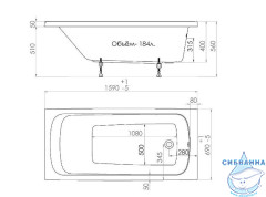Ванна акриловая 1ACReal Gamma 160х70