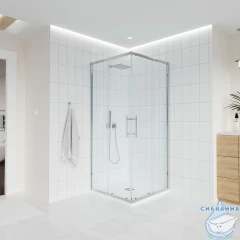 Душевое ограждение Veconi Эво 300 100x90 профиль хром, стекло прозрачное E3-CH-10090-01-C9 (без поддона)