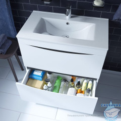 Тумба напольная, белая, 80 см, Cloud, IDDIS, CLO80WFi95. Подходит ум. 0138000i28