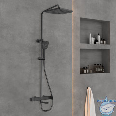 Душевая система Vincea Cube 250 1 режим VSFS-1C1MB (черный матовый)