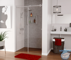 Дверь в нишу Wasserkraft Vils 120 см профиль серебристый, стекло прозрачное 56R05