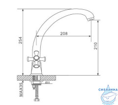 Смеситель для кухни Gappo G4142 (хром)