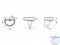 Раковина 55 см Sanita luxe Бест BSTSLWB01