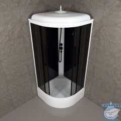 Душевая кабина Тритон Грей-Блэк 90x90 В профиль белый, стекло грей Щ0000067303