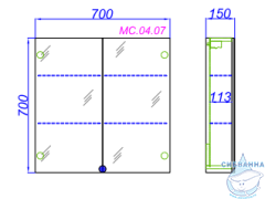 Зеркальный шкаф Aqwella 70 MC.04.07