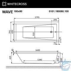 Акриловая ванна Whitecross Wave 180x80