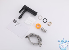 Смеситель для раковины Abber Weiss Insel AF8010B (без донного клапана) (черный матовый)