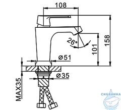 Смеситель для раковины Frap F1031 (хром/белый)