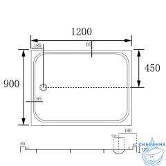 Душевой поддон ABBER AD3C129 120х90 прямоугольный, акриловый, белый