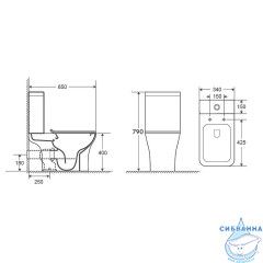 Унитаз напольный безободковый Azario Fretta Square с бачком и сиденьем Soft Close (микролифт) AZ-5121