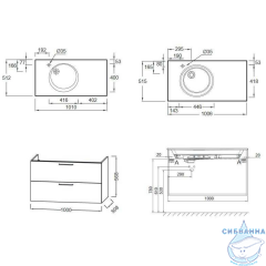 Тумба Jacob Delafon Odeon Rive Gauche 100 дуб табак с раковиной Odeon Rive Gauche 100