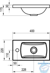 Мини раковина 40 см  Ravak Classic XJX01140004