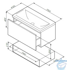 Тумба под раковину AM PM Gem 75