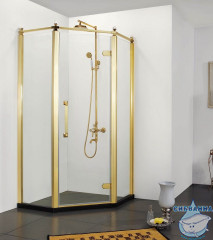 Душевое ограждение Azario Ontario 90x90 профиль золото, стекло прозрачное AZ-NBB3231 900 GOLD (без поддона)