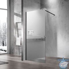 Душевое ограждение Vincea Walk-In 100 см профиль черный, стекло зеркальное VSW-1H100MRB