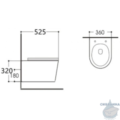 Унитаз подвесной безободковый Aquatek Вега AQ1905-MB (с сиденьем Soft Close (микролифт) (черный матовый)