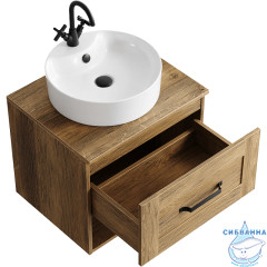 Тумба Aqwella Craft 60 дуб балтийский с раковиной Sanita luxe Best Shelf 43