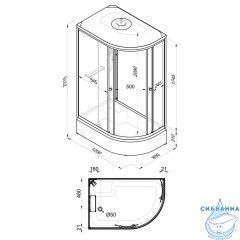 Душевая кабина Тритон Коралл L 120х80 В профиль белый, стело лайт Щ0000068947