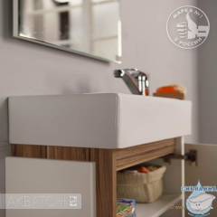 Тумба Акватон Эклипс 46М L эбони светлый с раковиной Gural 46