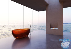 Ванна из полиэфирной смолы ABBER Kristall 170х75 AT9703Opal коричневая