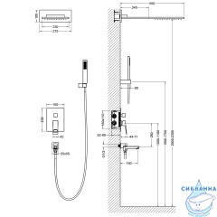 Душевая система Timo Briana SX-7119/03SM 230 1 режим (черный матовый)