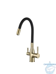 Смеситель кухни Frap F4396-3 (золото/черный)