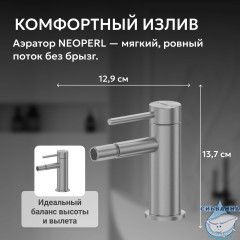 Смеситель ABBER Wasser Kreis 316 AF8124BGG для биде, брашированная оружейная сталь