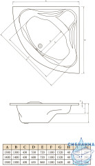 Ванна акриловая C-BATH Aurora 130x130