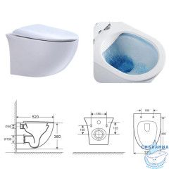 Унитаз подвесной безободковый Calypso CS207OK с сиденьем Soft Close (микролифт)