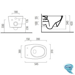 Унитаз подвесной GSI Modo+ 8415FR411 с сиденьем Soft Close (микролифт)