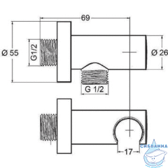 Шланговое подсоединение Kludi 6054705-00