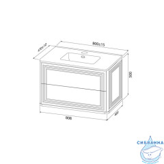 Тумба с умывальником, подвесная, 80 см, белый, Oxford Neo, IDDIS, OXN80W0i95K подходит умыв. 0108000i28