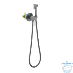 Смеситель с гигиеническим душем Aquatek Европа AQ1021BGM (черный хром)