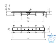Дренажный трап для душа MCH Harmony CH 750 HC Black с решеткой