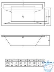 Акриловая ванна C-BATH Poseidon 180х80 с каркасом