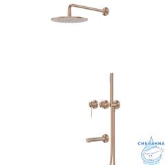 Душевая система ABBER Emotion 316 AF8817BRG скрытого монтажа с изливом, брашированное розовое золото