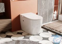 Унитаз приставной импульсный Abber Bequem AC1115P с сиденьем Soft Close (микролифт) (белый)