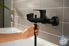 Смеситель для ванны Hansgrohe Rebris E 72450670 (черный матовый)