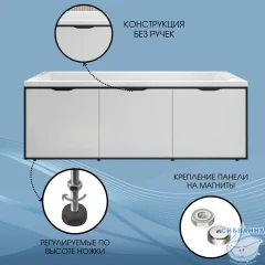 Фронтальная панель для ванны 1Marka Grunge Loft 170 GL70White белый