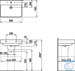 Раковина 60 см Laufen Pro S 8.1096.3.000.104.1