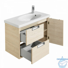 Тумба подвесная Roca Etna 80 см (2 ящика и 1 дверка) 857301445 с раковиной Roca 80 см дуб верона