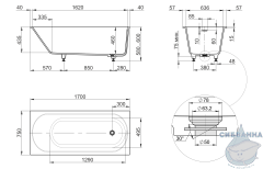 Ванна из искусственного камня Radostone Марселла 170х75