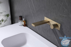 Смеситель для раковины встраиваемый ABBER Rund AF8712G (золото матовое)